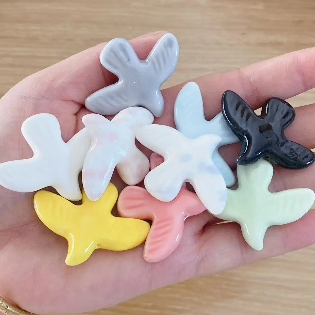 2pcs Peace Dove Ceramic Beads For DIY Jewelry Making Porcelain Accessories For Bracelets Earrings Necklace