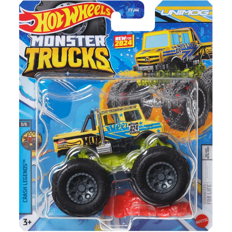 

Mattel Hot Wheels Monster Trucks 1/64 2024 Crash Legends Unimog литой автомобиль Коллекционная машина игрушки для детей 3+