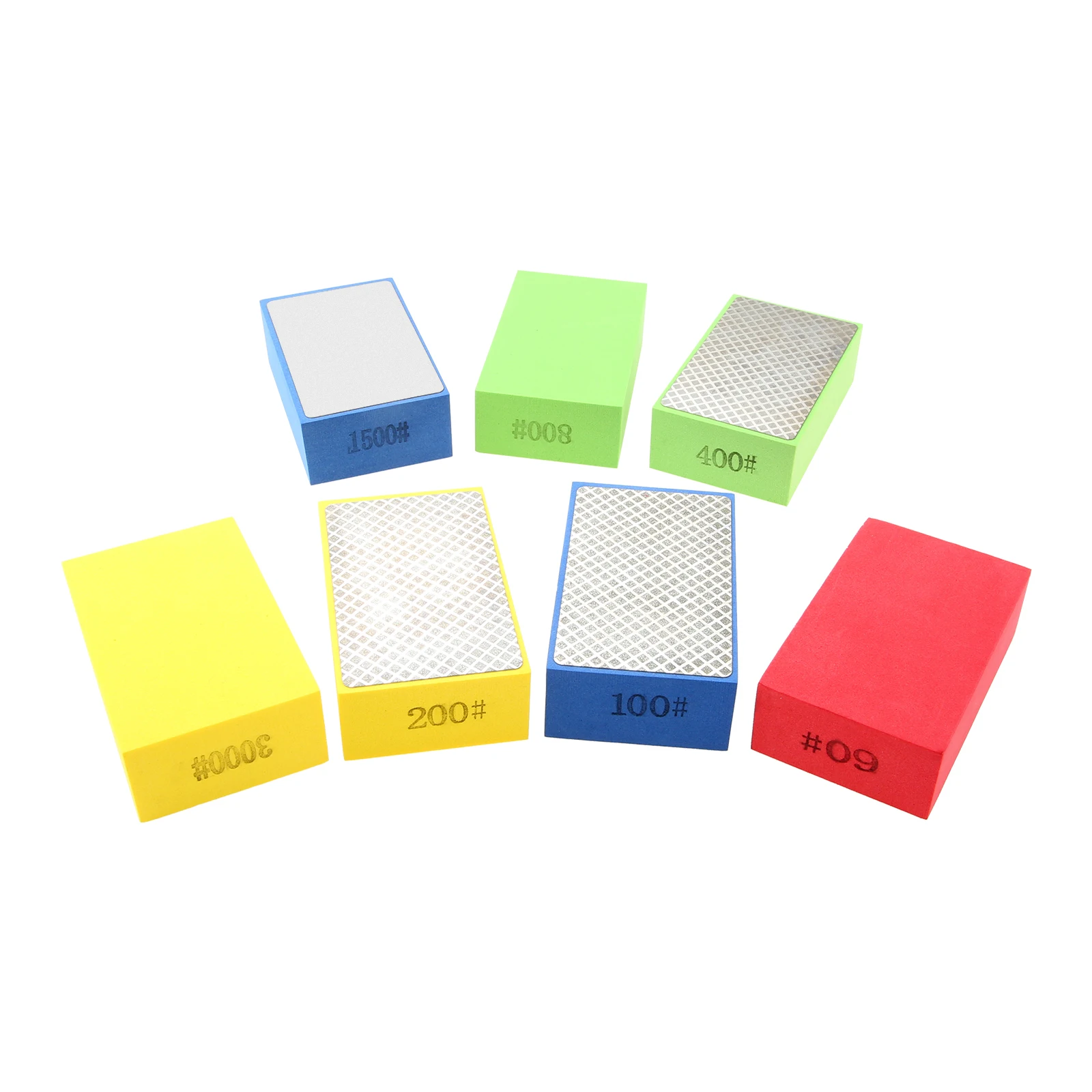 7Pcs Grit 60-3000 Hand Polishing Pad Tile Glass Abrasive Grinding Block Stone Marble Ceramic Abrasive Sanding Disc Polisher Tool