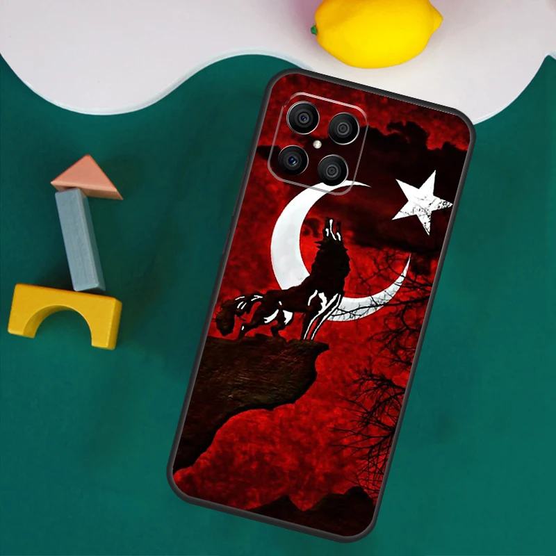حافظة علم تركيا لهاتف Honor Magic 7 5 6 Lite Honor 200 Pro 50 70 90 Lite X9a X8a X8 X9 X8b X9c X9b