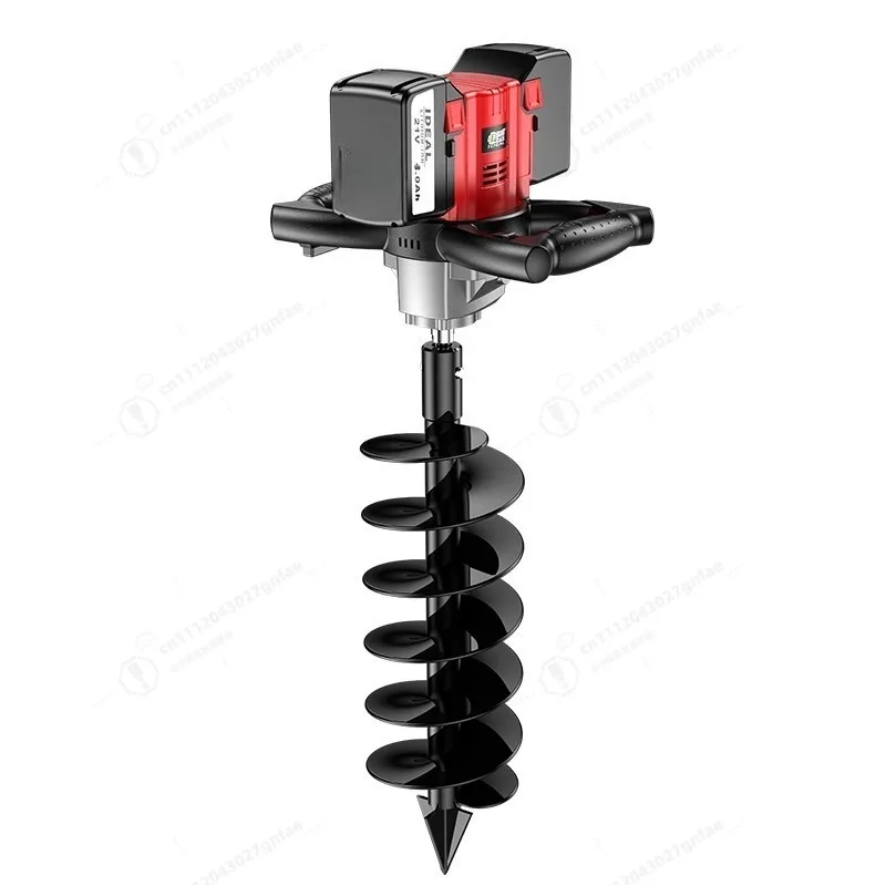 Juego de taladro de tierra con motor sin escobillas y conector rápido, herramienta de excavación para plantar bulbos y flores, para fertilización de huertos e invernaderos