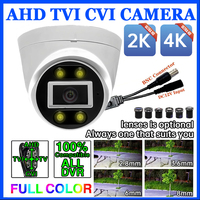 Plug And Play CVBS/TVI/CVI AHD 4in1 Dome CCTV 8MP 5MP 4MP Ultra HD Full Color Camera Auto Light Security Indoor For Home/Eaves