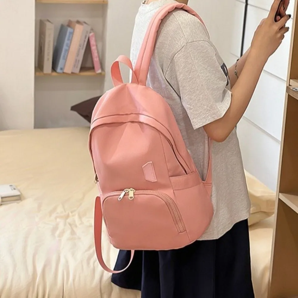 Casual Waterproof Women Nylon Backpack Lightweight Leisure Students Schoolbag Large Capacity Preppy Style Laptop Book Bag Travel