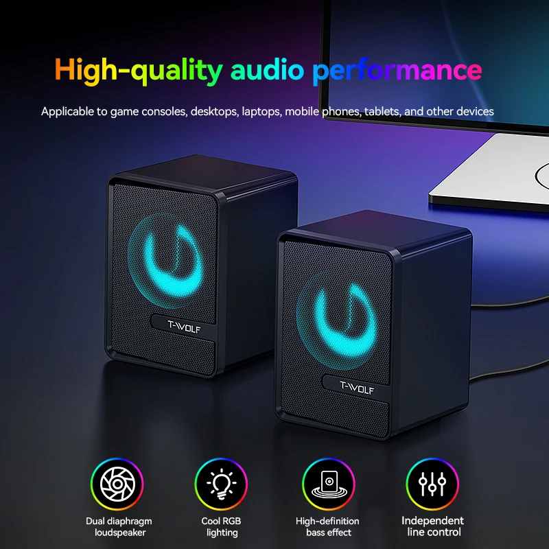 T-WOLF Mechanisch gamingtoetsenbord Luidspreker 5-in-1kit RGB Mechanisch toetsenbord Gaming-oortelefoon Muis Gamer Combo USB Bedraad Esport