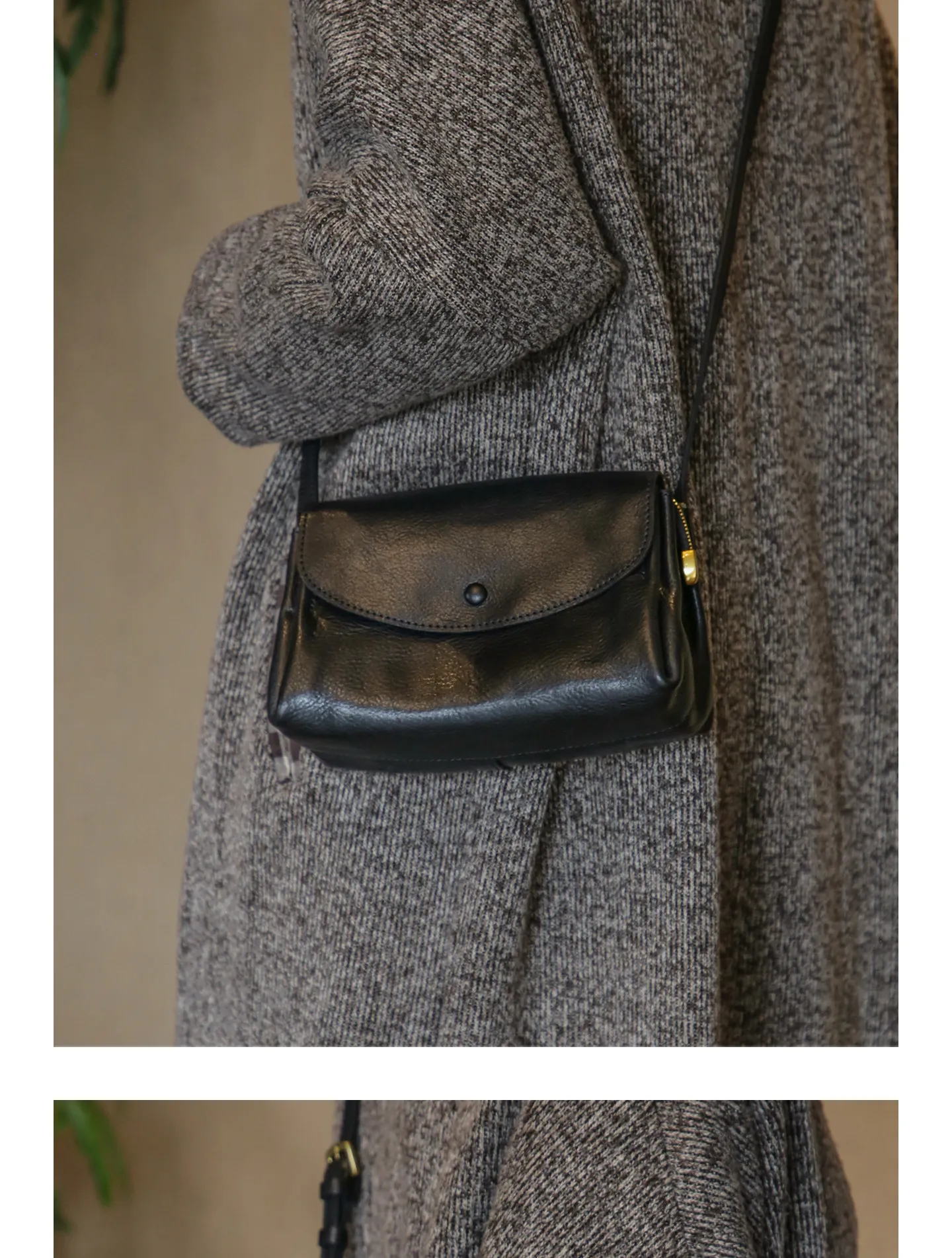 PNDME einfache Vintage-Umhängetasche aus Rindsleder für Damen, Freizeit-Designer-Umhängetasche aus echtem Leder, handgefertigt, kleine Umhängetasche – Detail 13