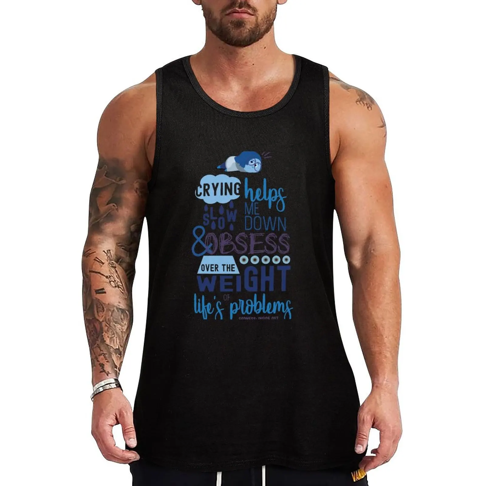 

Sadness Quote Tank Top Bodybuilding Fitness Tank Top Sleeveless Gym Shirt