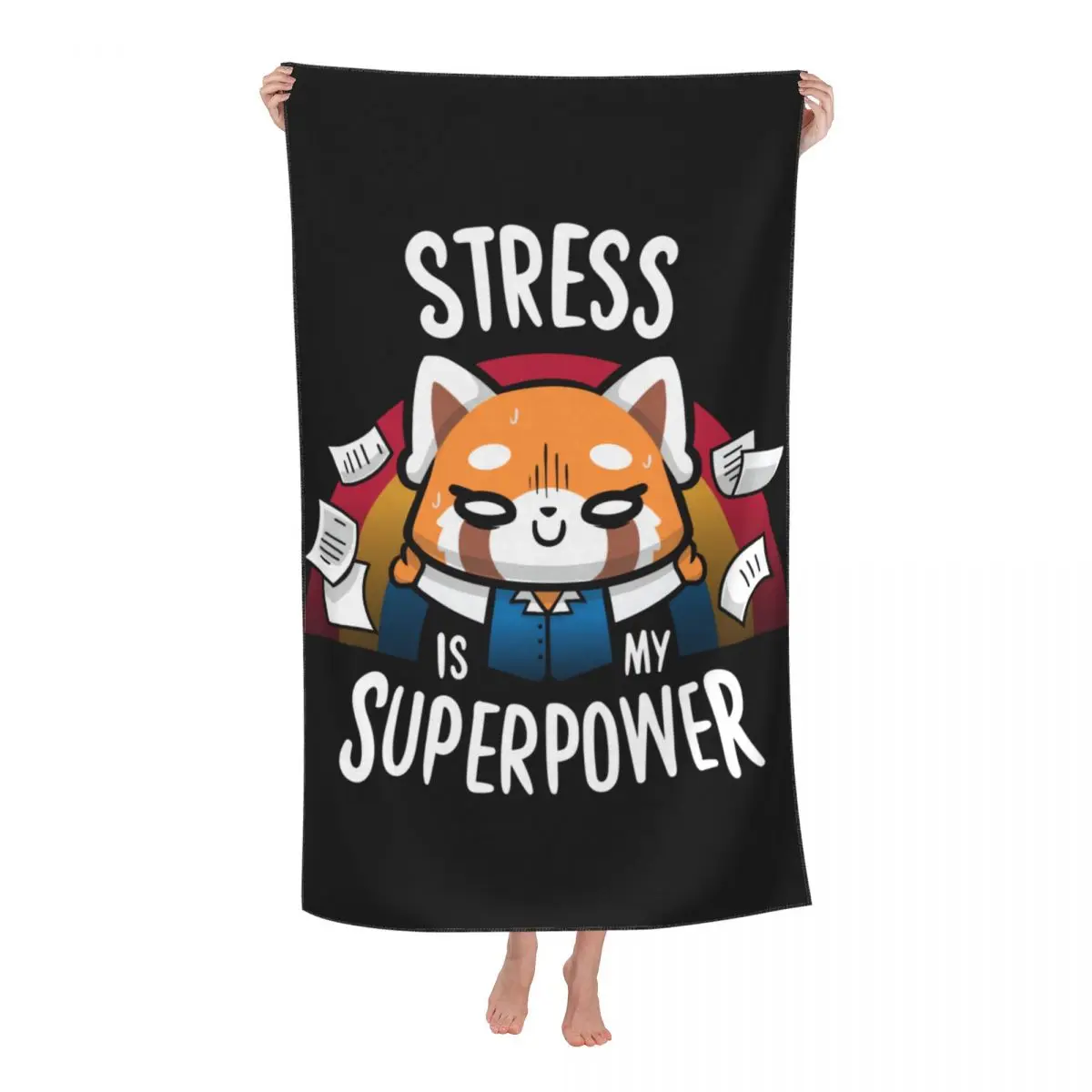 

Personalized Quick Drying Microfiber Bath Beach Towel Super Soft Aggressive Retsuko Sauna Shower Towels