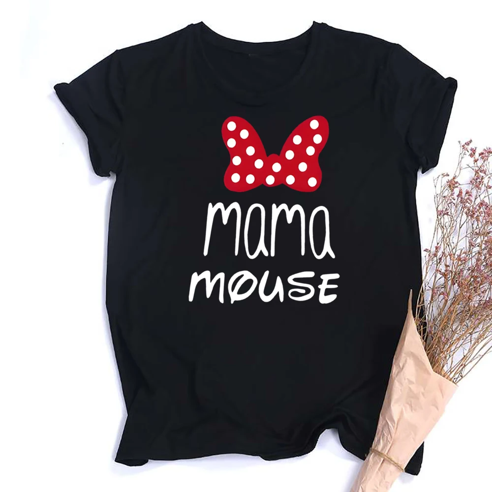 Mom and Kids Matching Tees for Summer MAMA and MINI Mouse Letter Print Short Sleeve Tops Stylish Family Matching T-shirts