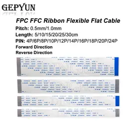 10PCS/LOT FPC FFC Ribbon Flexible Flat Cable 4/6/8/10/12/14/16/18/20 Pin Pitch 0.5MM 1.0MM A-Type B-Type 10CM 20CM 30CM 5CM ibuw