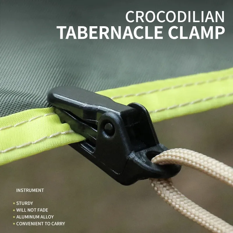 Outdoor Tarpaulin Clips Camping Tents Awning Wind Rope Clamp Equipment Plastic Clip Buckle Fixed Jaw Grip Hook Accesorios