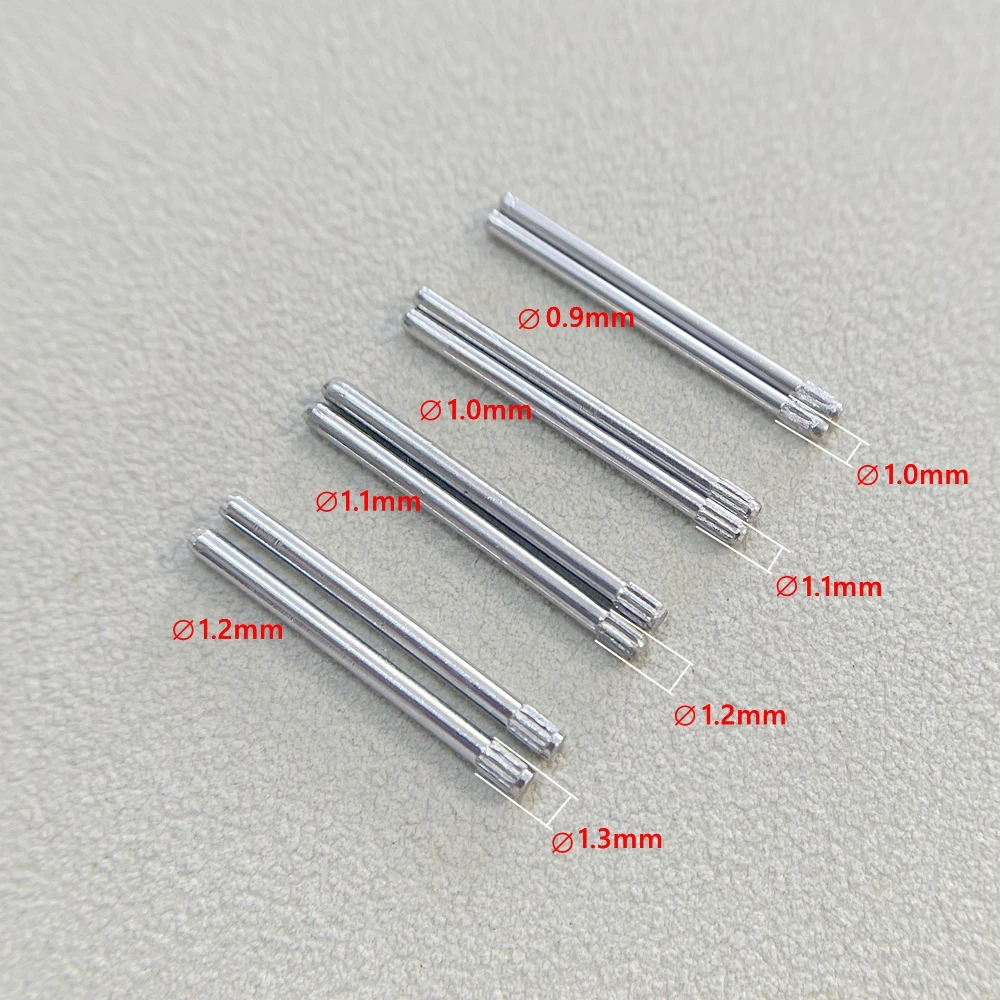Solid shaft needle thread head for watch repair parts: 0.9/1.0/1.1/1.2 diameter stainless steel watch steel band fixing rod 20