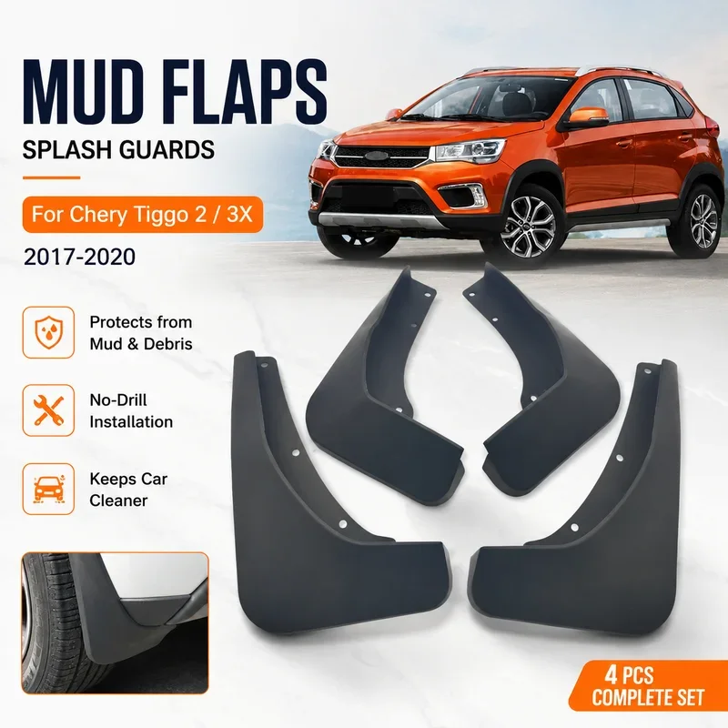 Mud Flaps for Chery Tiggo 2 and Tiggo 3X 2017-2020 Fender Mudguard Mud Flaps Guard Splash Flap Mudguards Car Accessories