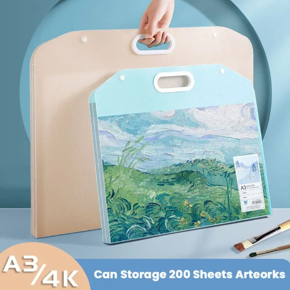 คุณภาพสูง A3/4K แฟ้มโฟลเดอร์แบบพกพากันน้ําอัลบั้มภาพ 4K/8K/16K กระดาษ Organizer ของขวัญนักเรียน