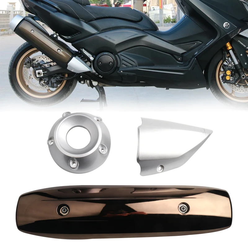 For TMAX530 TMAX 530 Tmax 530 2013-2017 Motorcycle Scooter Chrome Exhaust Heat Insulation Cover Muffler Cover