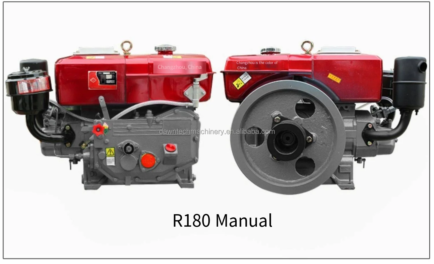 R180-8 Horsepower Electric-Operated Single-Cylinder Water-Cooled Agricultural Engine Tractor Propeller Engine
