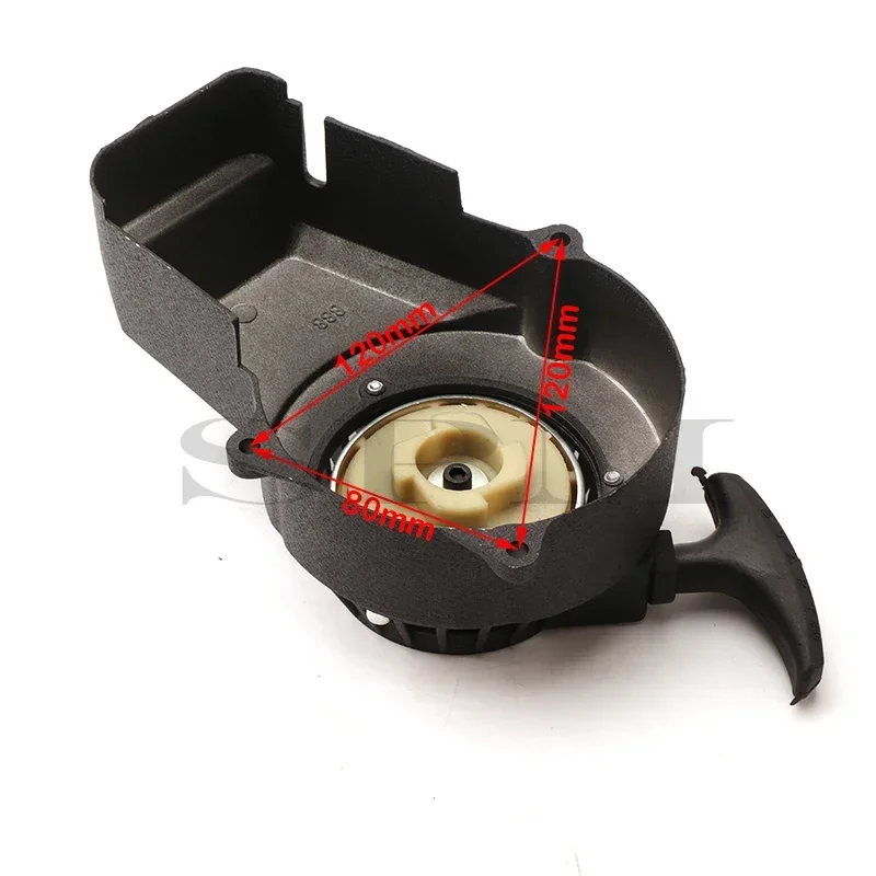 Black Pull Start+ Flywheel for 47cc 49cc 2 stroke Mini Pocket Scooter Dirt Bike ATV recoil starter puller