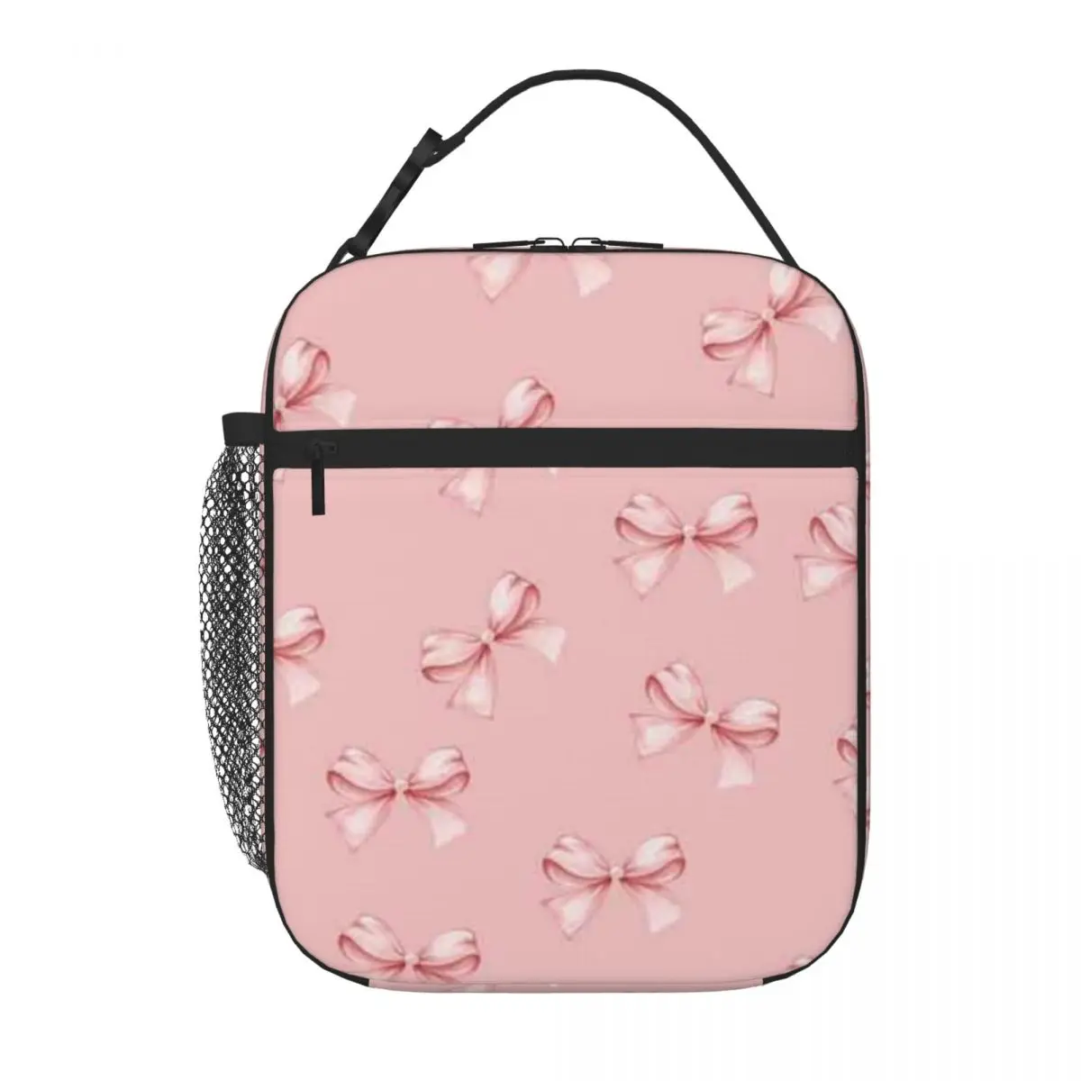 Bestselling Pink Bows Insulated Inner Student Lunch Bag Kid Outdoor Class Thermal Lunch Bag