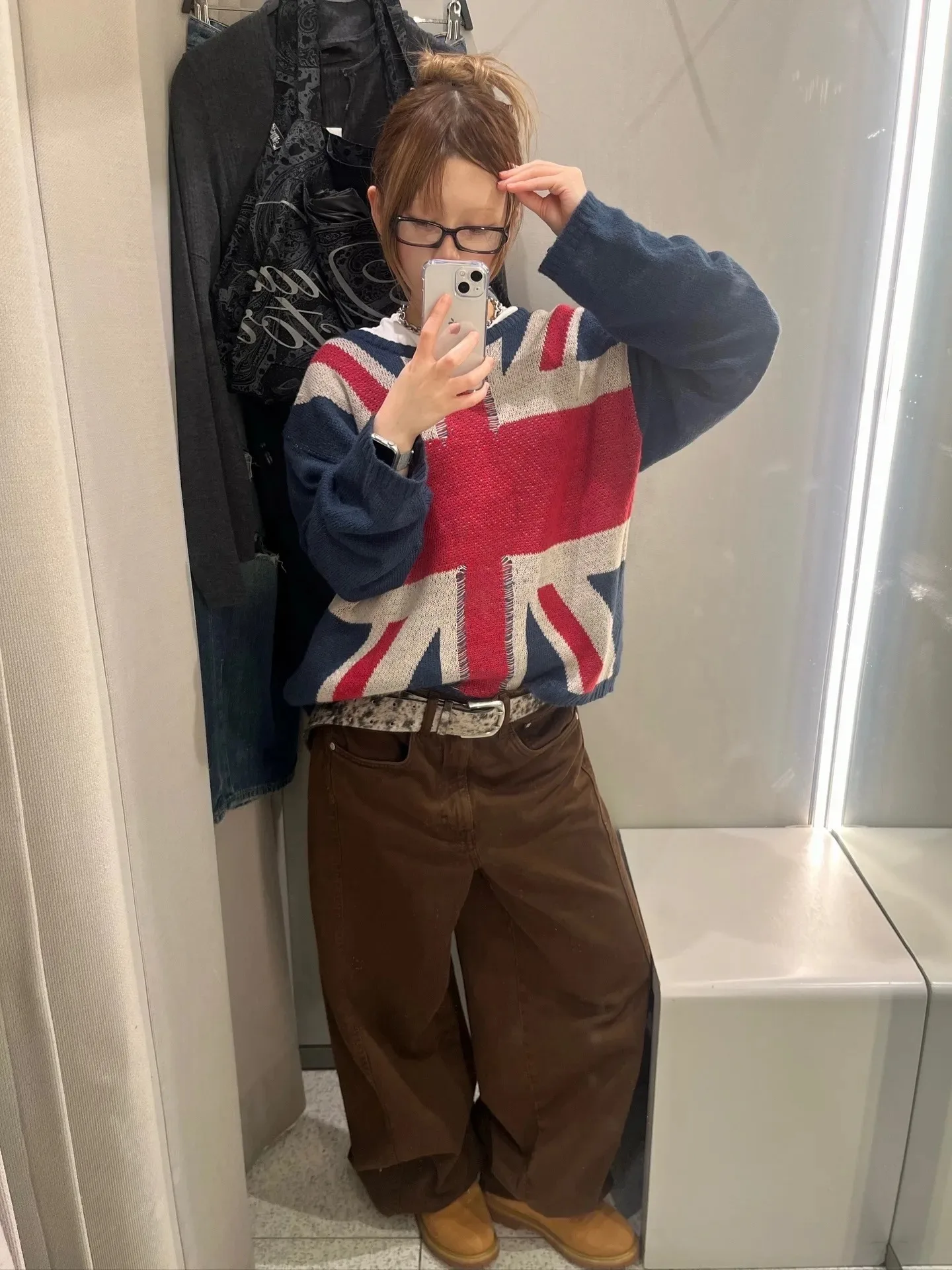 سترة نسائية محبوكة متعددة الاستخدامات ذات علم رفيع أوروبي وأمريكي، سترة صوفية فضفاضة برقبة دائرية