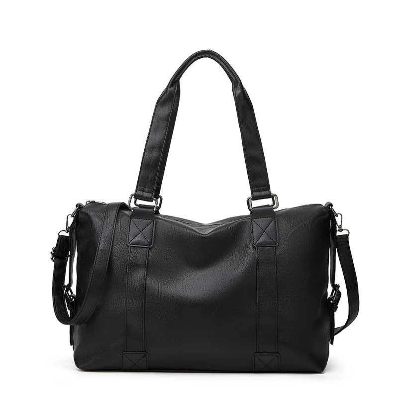 Large Capacity Black Shoulder Bags For Women Large Shopper Bag Solid Color Soft Leather Crossbody Handbag Lady Travel Tote Bag image 5