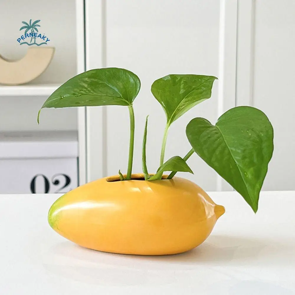 

Ceramic Mango Vase Handicraft Exquisite Hydroponic Flower Holder Simulated Creative Flower Pot Office