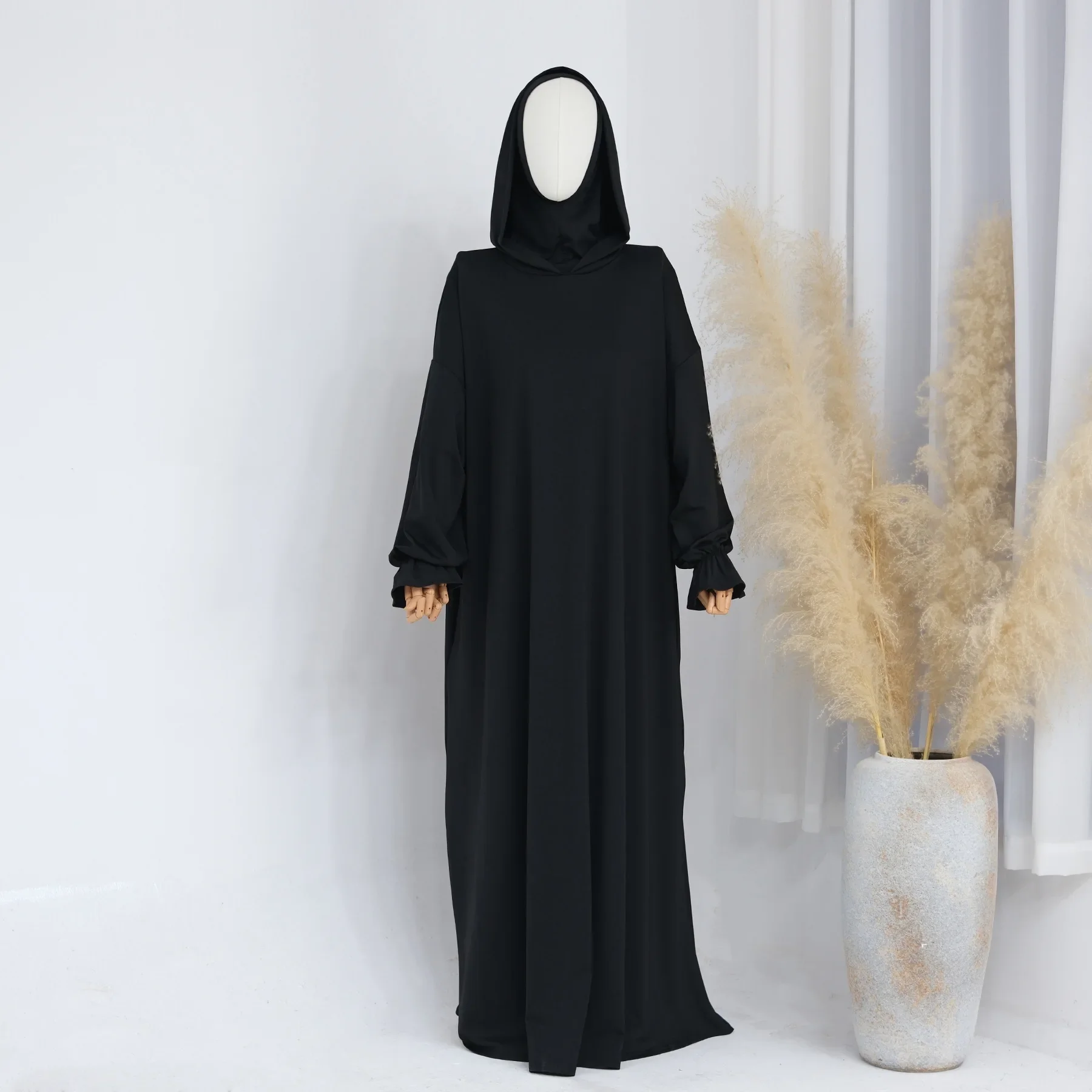 Ramadan com capuz abaya eid djellaba feminino muçulmano maxi vestido dubai kaftan turquia robe kebaya roupas de oração islam jalabiya vestidos