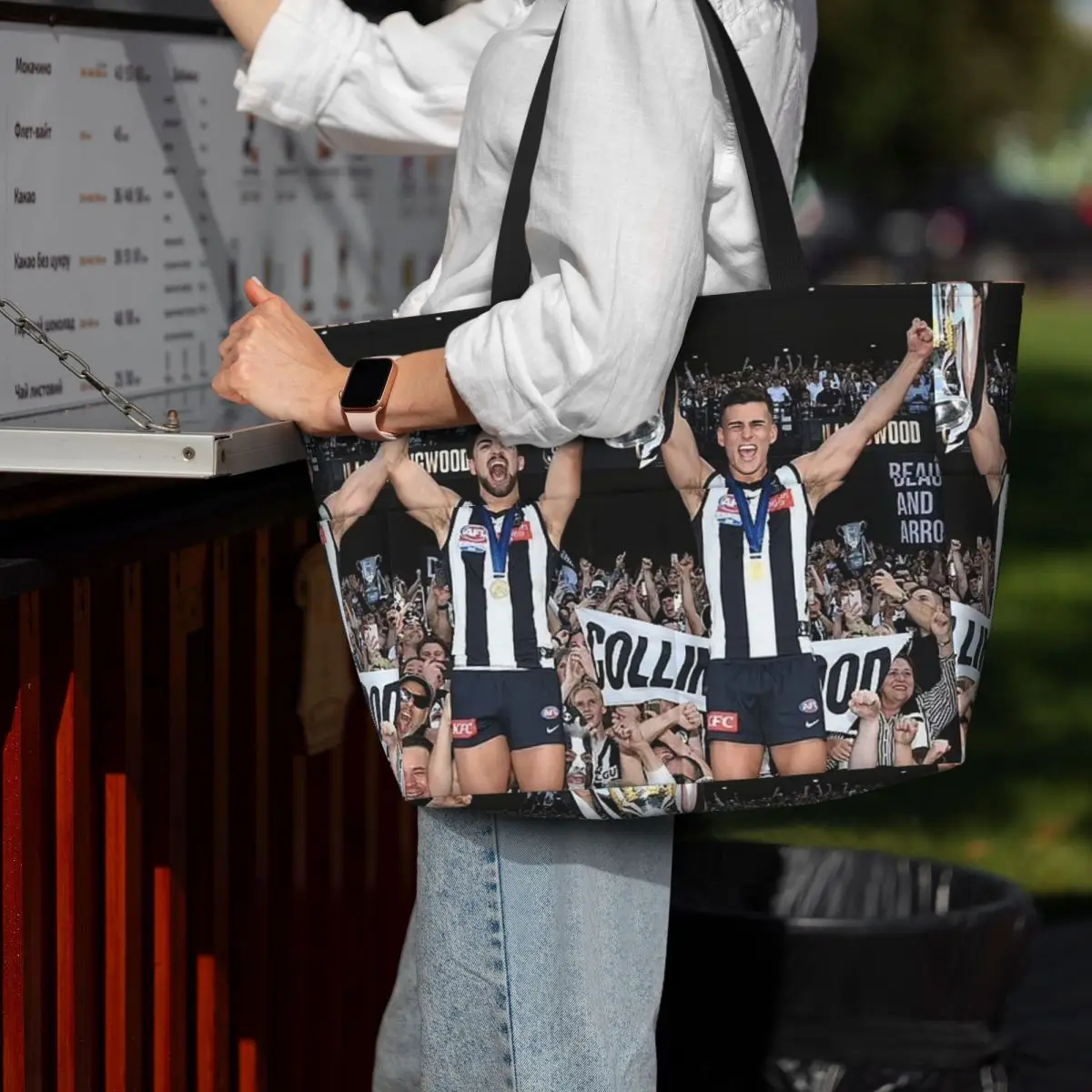 

Daicos Brothers Premiership Trophy Collingwood Beach Tote Bag Sport Gym Yoga Duffle Large Tote Bag Women Travel Bag Fitness bag