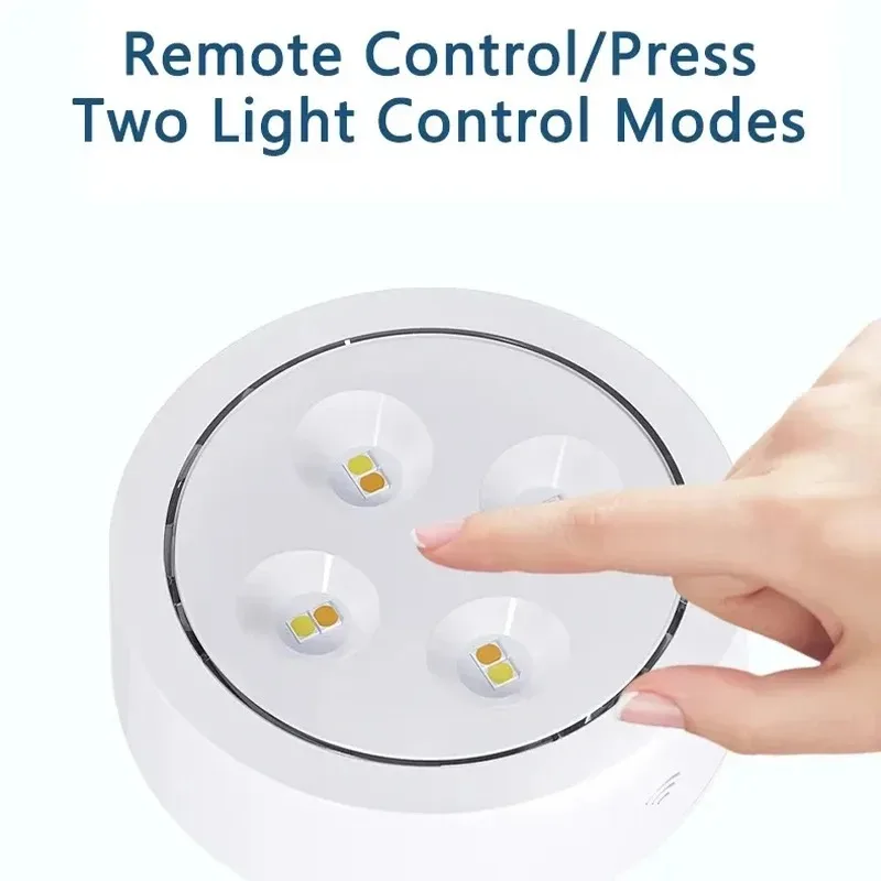 Control remoto inalámbrico inteligente, lámpara de bola de hielo, 3 colores, 8 LED, regulable, luz nocturna, decoración, cocina, armario, escalera