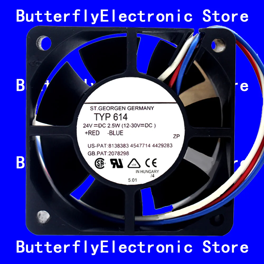 

NEW ORIGINAL TYP 614 24V DC 2.5W COOLING FAN 6025 6CM 60*60*25MM
