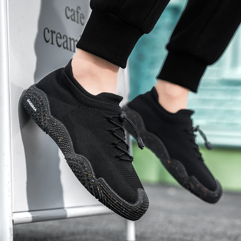 Men's Breathable Running Shoes Fly Woven Mesh Elastic Socks and Shoes in Summer