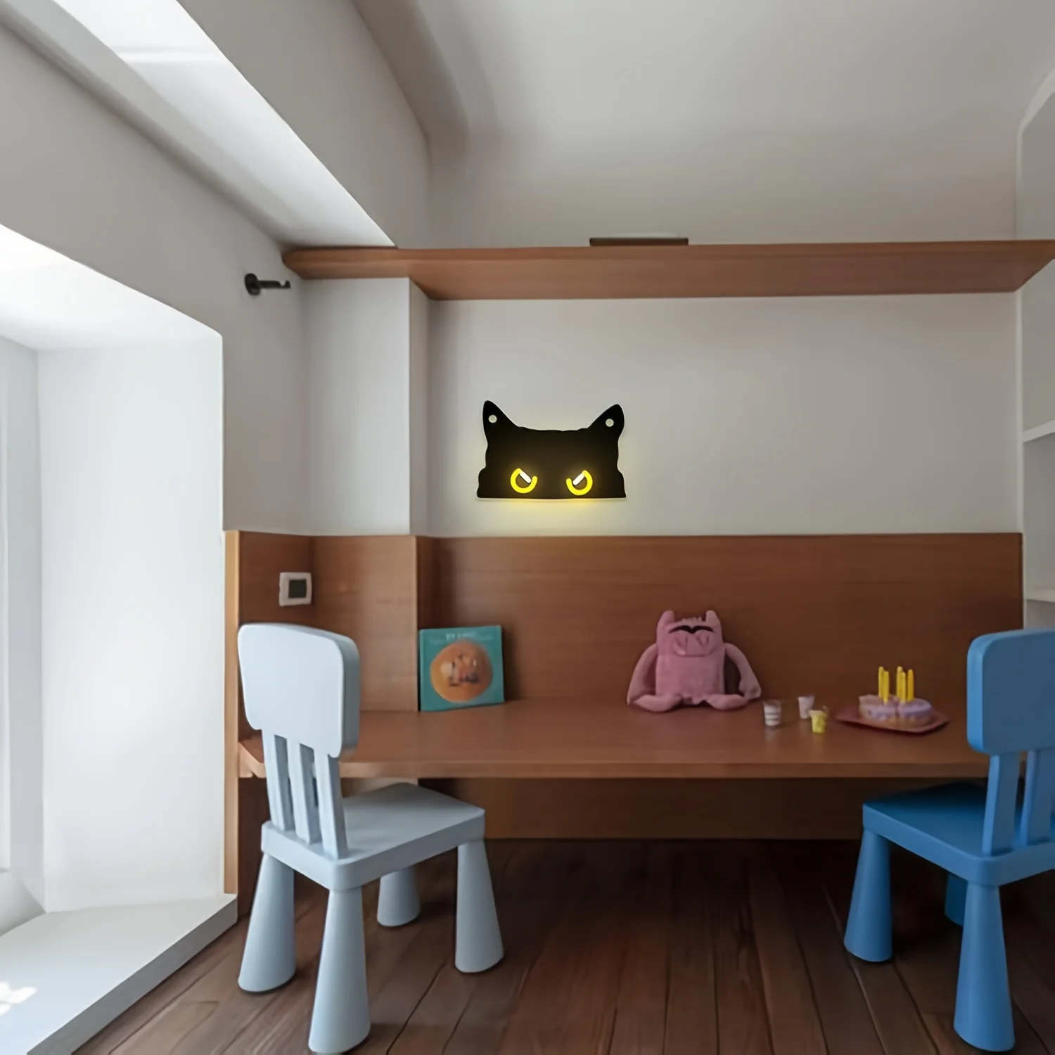 Zwarte kat neonbord, dimbare LED-wanddecoratie, USB-aangedreven nachtlampje voor slaapkamer, slaapzaal, woondecoratie