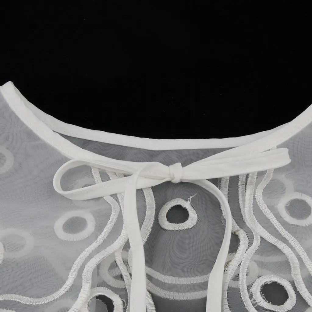 Lace Collar Chiffon Embroidered Detachable False Collar Half Shirt for Women's Casual Clothing Sweater