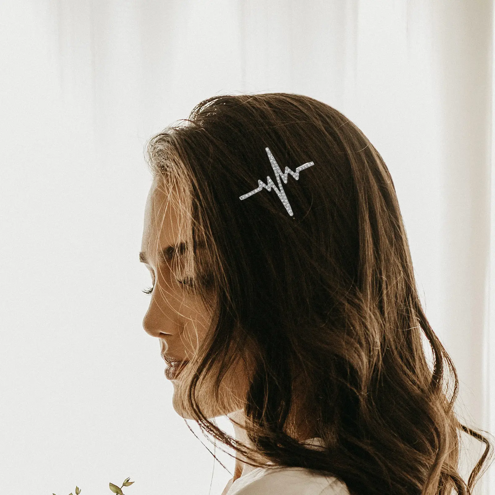 Ecg Design Rhinestone Hair Clips Women Sparkling Crystal Decorative Bobby Pins Metallic Zinc Alloy Wedding Hair Accessories