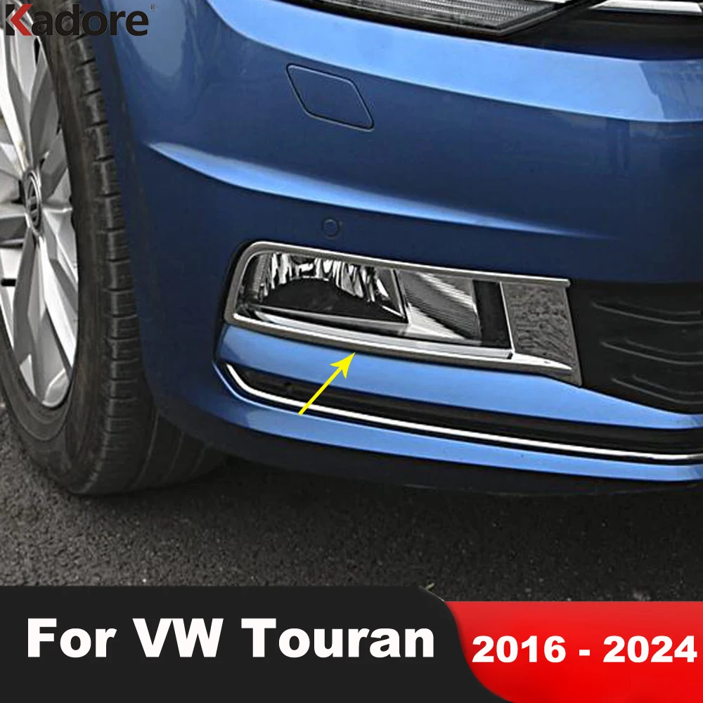 

Front Fog Light Lamp Cover Trim For Volkswagen VW Touran 2016-2021 2022 2023 2024 Chrome Car Foglights Bezel Trims Accessories