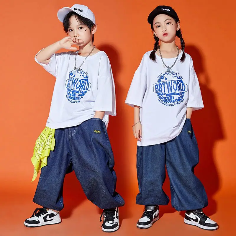 

Summer Fashion T Shirt Jogger Children Jazz Ballroom Hip Hop Costumes for Girls Boys Dancewear Street Dance Wear Dancing Clothes