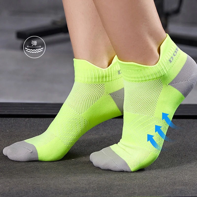 رجل الكاحل طاقم الجوارب الرياضة اللياقة البدنية النايلون شبكة تنفس امتصاص العرق لينة عادية التجفيف السريع في الهواء الطلق السفر الدراجات الجوارب