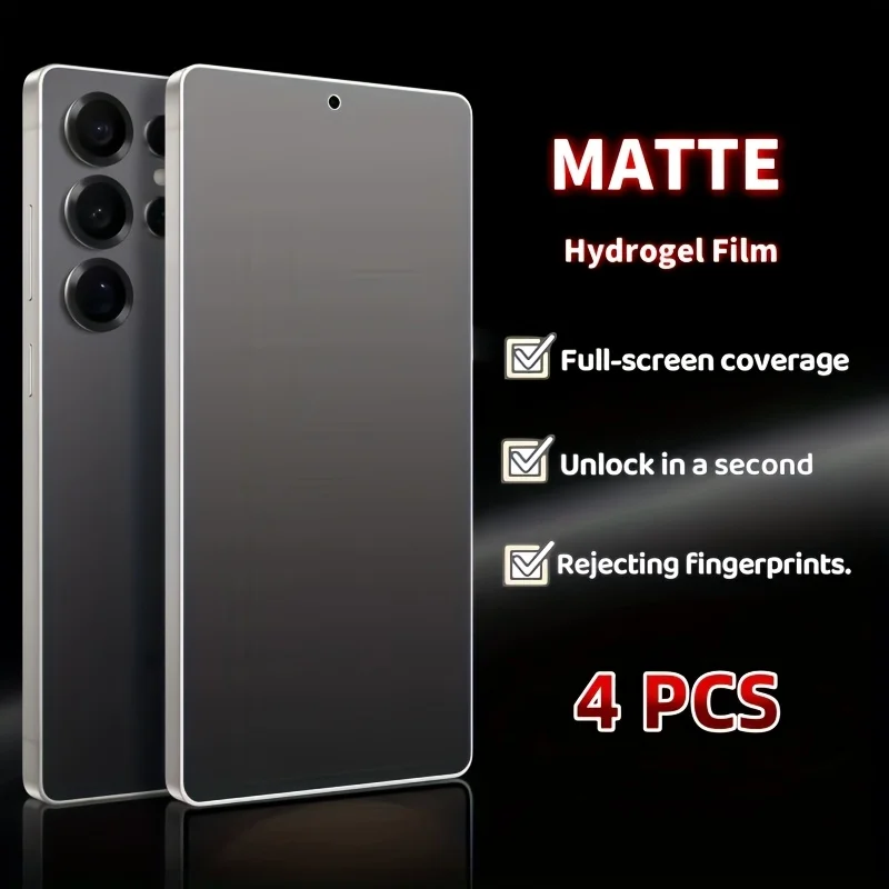4 Stück gebogene Hydrogel-Displayschutzfolie für Galaxy S25 S24 Ultra S25 Edge S23 S22 S21 S20 Plus S25 S24 S23 S21 FE Film