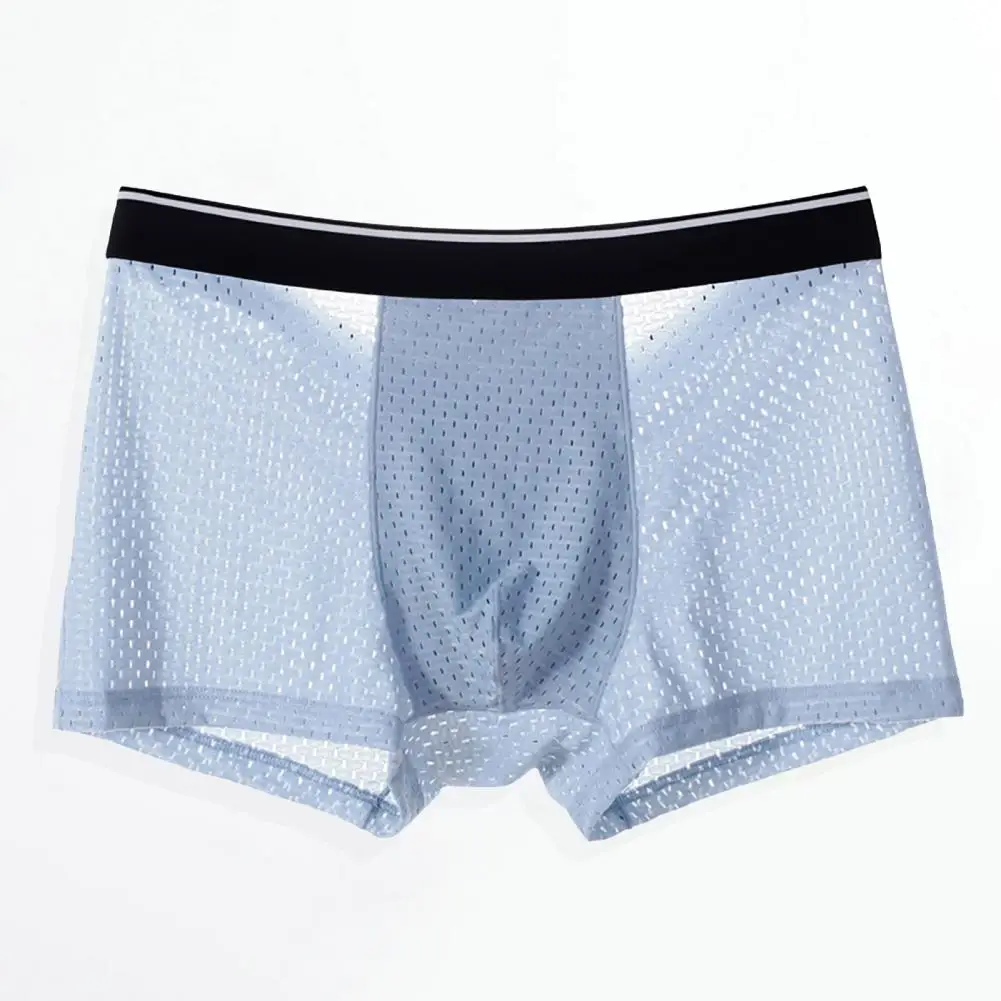 2024 Men Boxer Briefs 3D U-convex Non-Restrictive Supportive Underwear Mesh Thin Shorts Panties