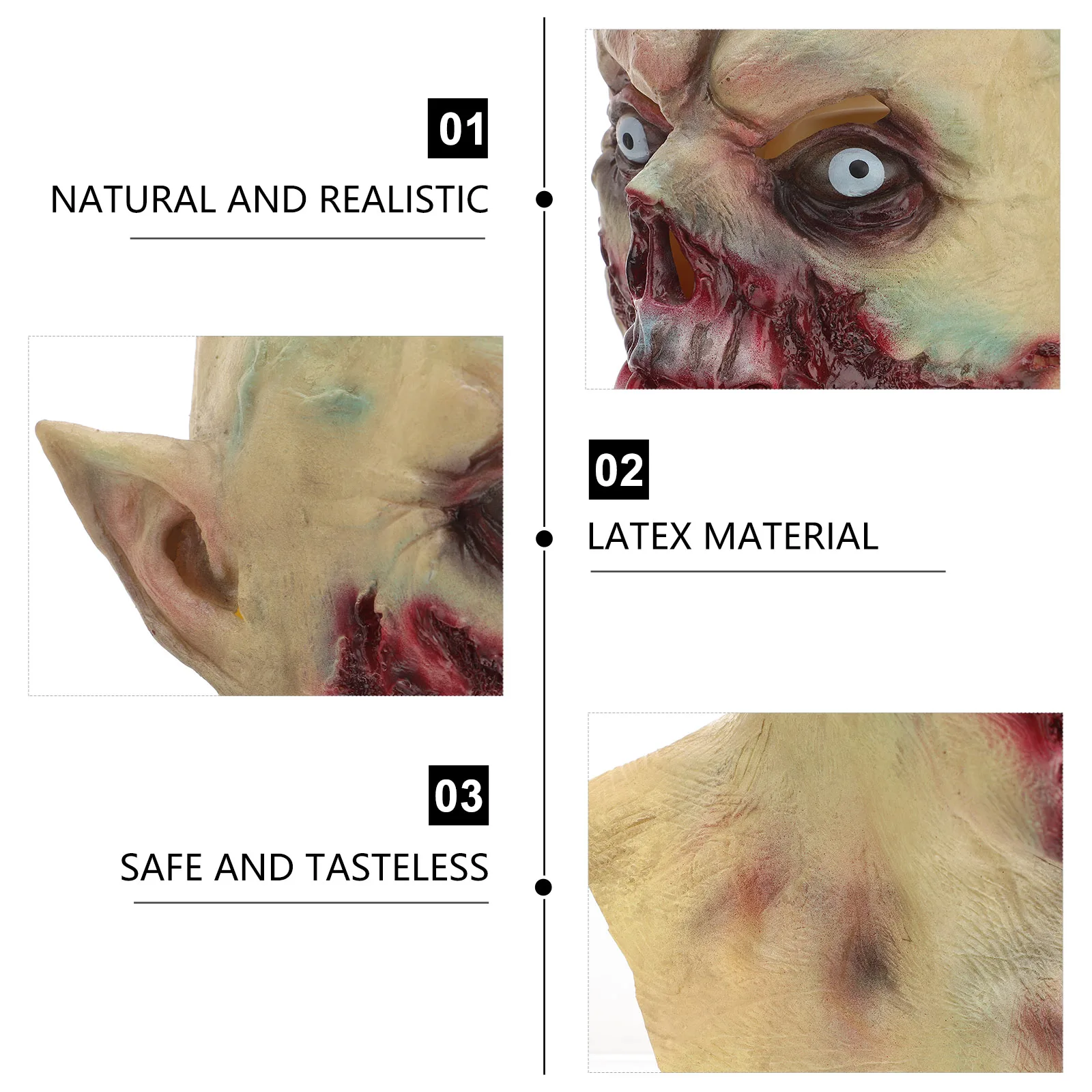 

Vampire Halloween Scary Realistic Full mask for Adult Costume Party Creepy Props Lightweight Comfortable