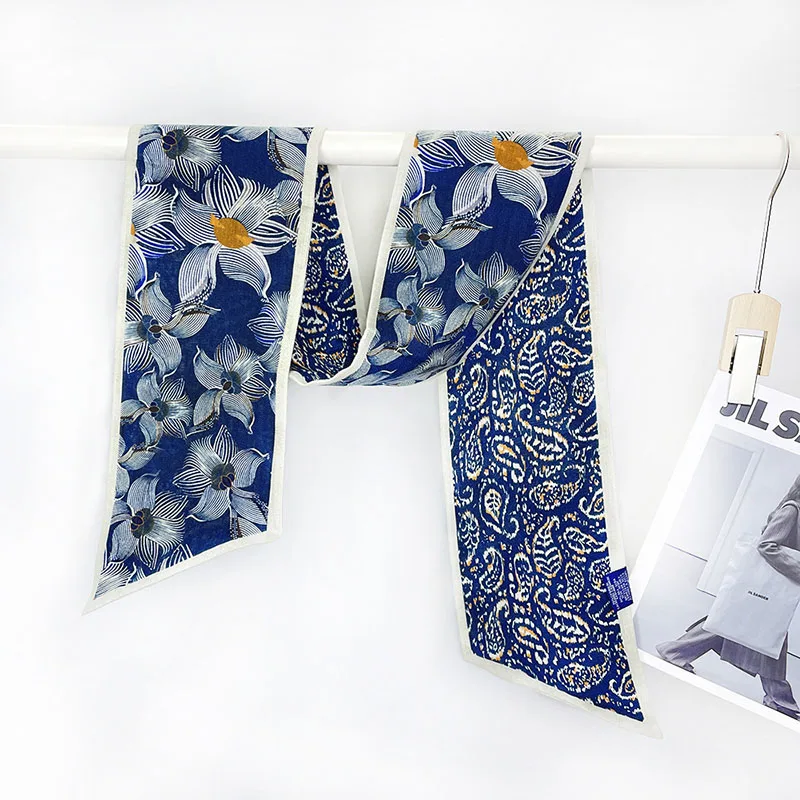 Womens Wool Neck Scarf Wraps Fashion Printed Long Wool Scarfs for Winter Keep Warm 150x16CM Double Sided Printing