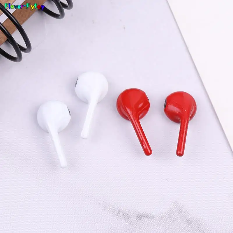 

1 Pair 1/12 Dollhouse Bluetooth Earphone Model Miniature Headset Dollhouse Headphone Decoration Accessories