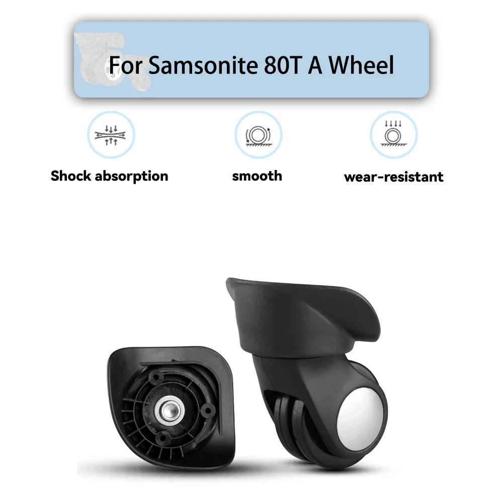 For Samsonite 80TA/B Universal Wheel Black Replacement Suitcase Rotating Silent Shock Absorbing Smooth  Wheel Accessories Wheels