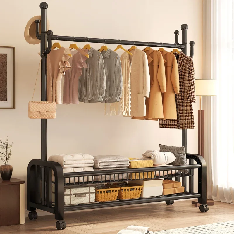 Light Luxury Cactus Clothes Drying Rack Freestanding Movable Wardrobe Organizer Bedroom Balcony Clothes Rack Stand