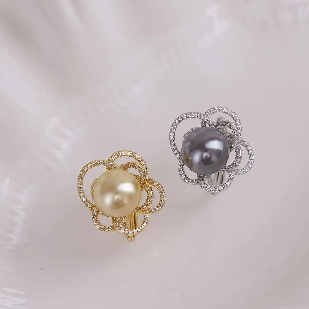 

S925 Sterling Silver Adjustable Finger Ring Mountings Base Setting Findings Jewelry Components for 10-11mm Pearls 3pcs/lot