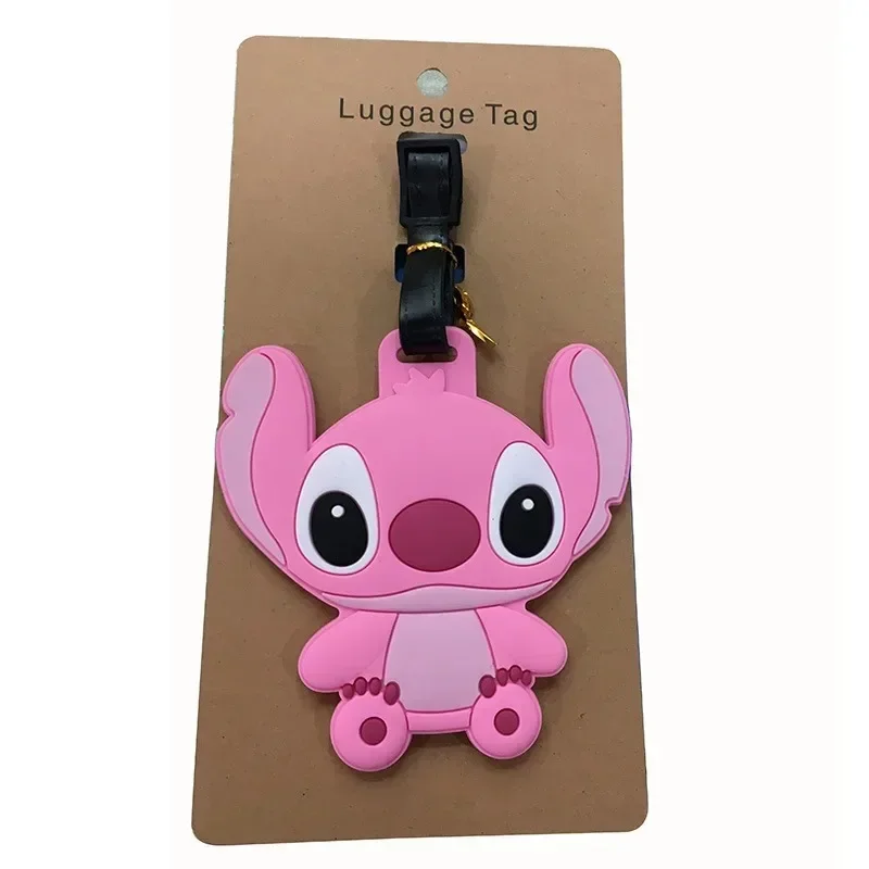 Disney Anime Cute Stitch Angel Luggage Tag Suitcase ID Addres Holder Baggage Boarding Tags Portable Label Toys Christmas Gifts