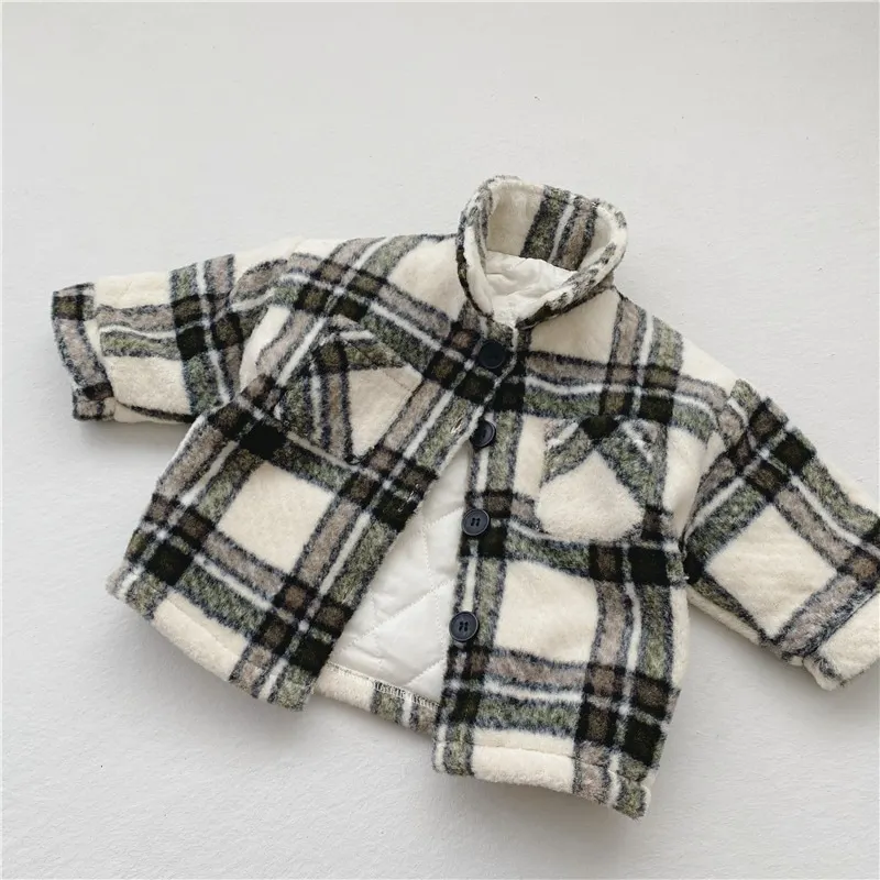 Newborn Baby Boy Girl Cotton Padded Plaid Jacket Infant Toddler Coat Winter Spring Autumn Warm Thick Outwear Baby Clothes 3M-2T