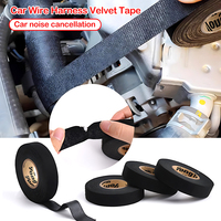1PC Car Black Velvet Cloth 15M Flame Retardant Tape Wear-Resistant Insulating Heat Insulation Fabric Tape Car Wiring Harness