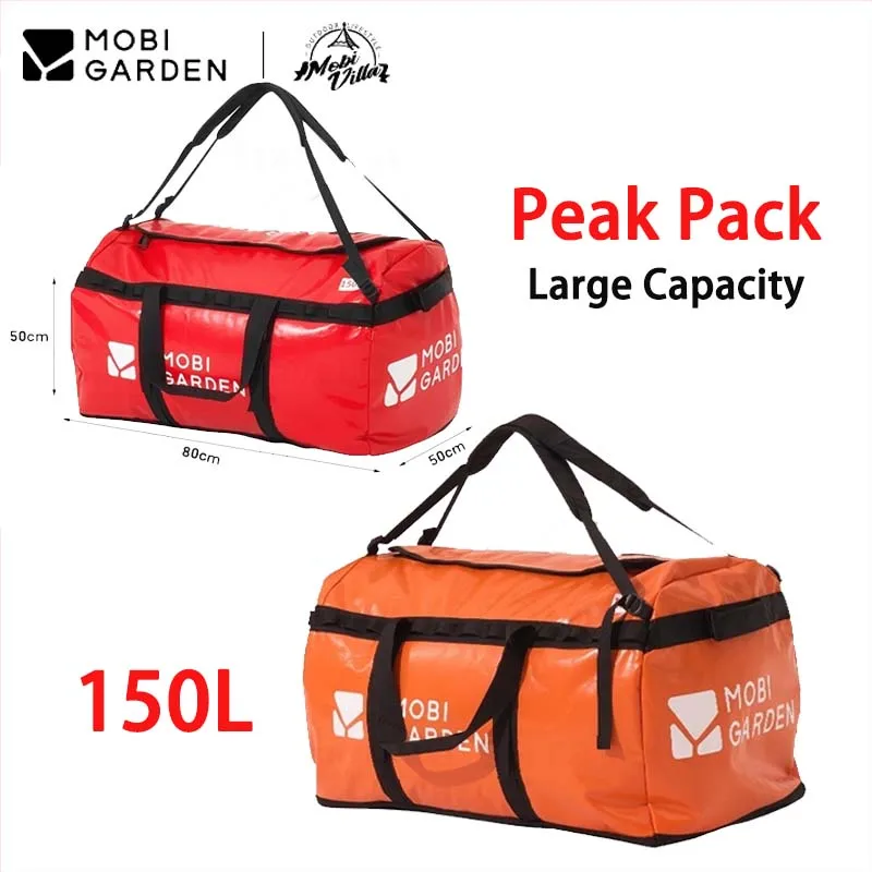 

MOBI GARDEN 150L River Trekking Bag Outdoor 1000D Clip Mesh Polyester Waterproof Large Capacity Storage Bag Peak Pack Travel Bag