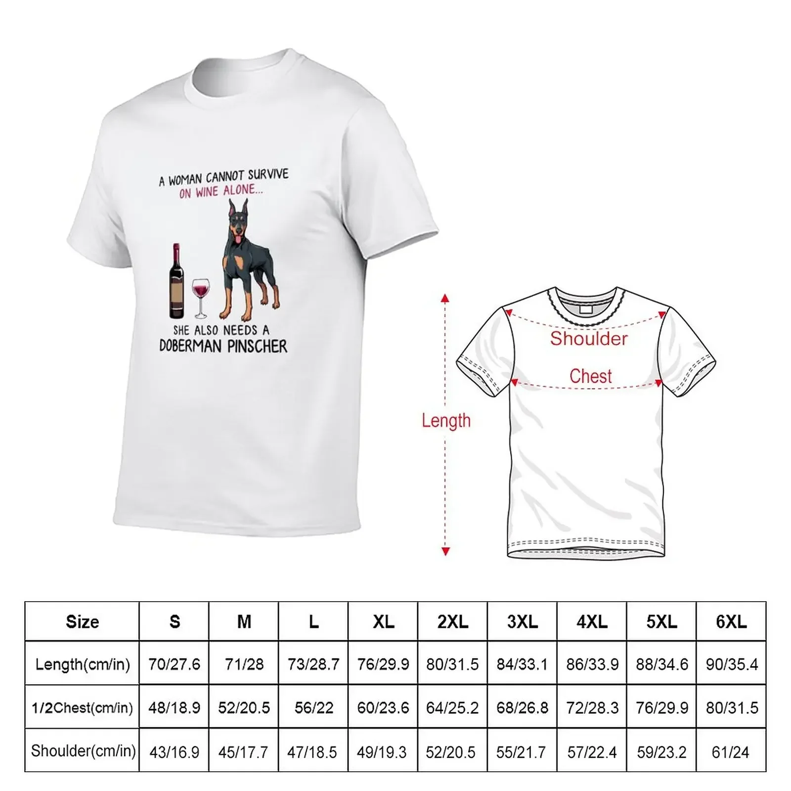 Doberman Pinscher and wine Funny dog T-Shirt cute tops boys whites Aesthetic clothing mens t shirts casual stylish