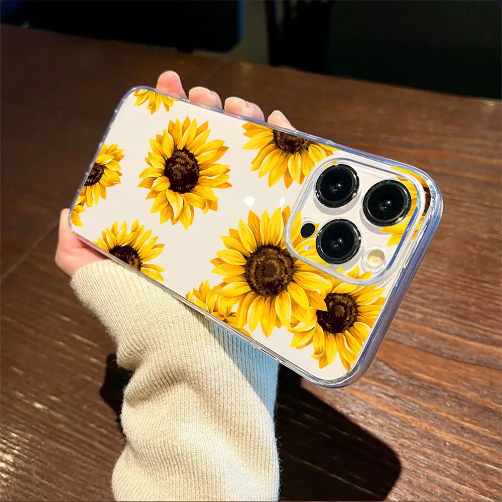 Sunflower Printed Phone Case For iPhone 13 11 16 15 14 12 17 Pro XS Max Air 7 8 6s Plus XR SE 2022 2020 16e 17e TPU Back Cover view 4