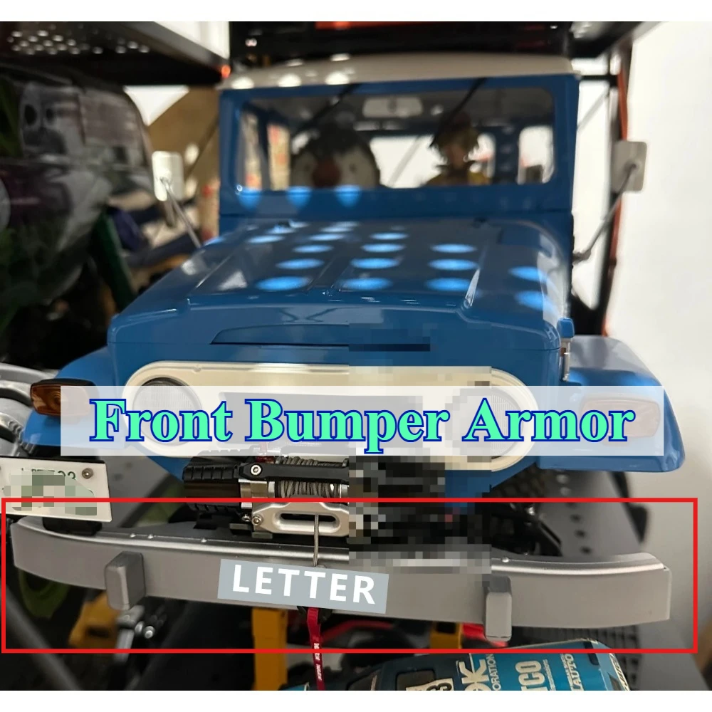 RC Silver Front Bumper Armor Upgrade Part 1/10 RC Crawler for FMS FJ40 customizable size DIY Spare Replacement Accessory